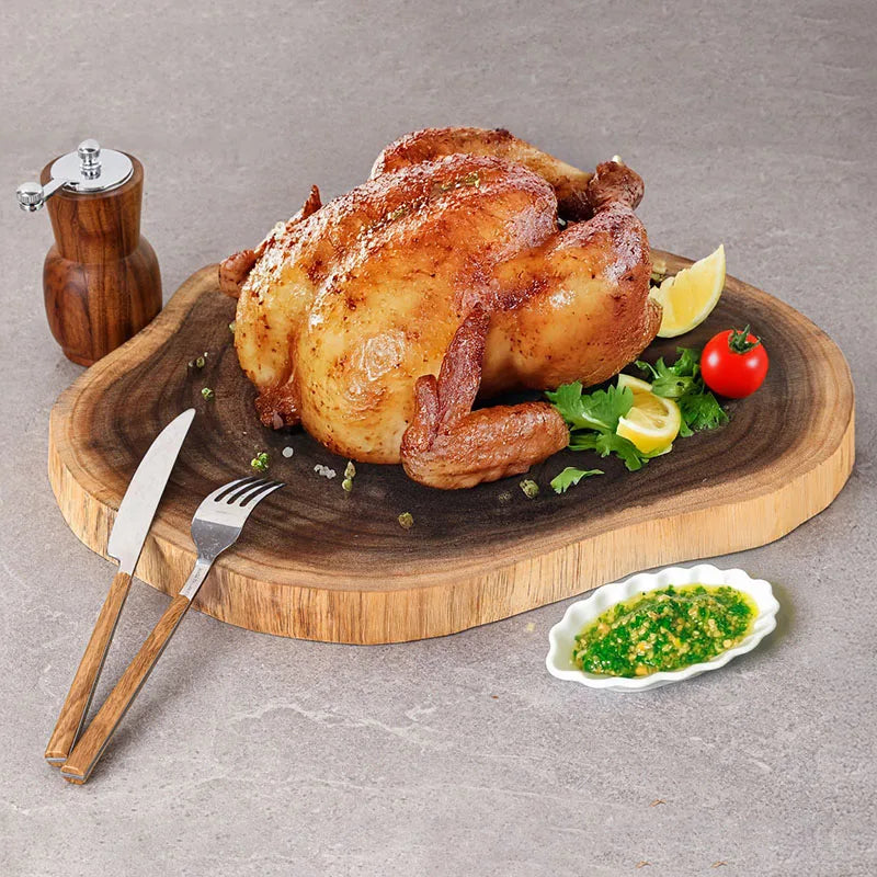 Natural Solid Wood Serving Tray with Unique Grain Handmade Irregular Wooden Steak Plate Cutting Board Restaurant Kitchen Tools